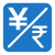 make an icon of the Yen and the Rupee diagonally across from each other and in this colour 017CBA no border rounded edges have edges of the icon be touching the border no blank space between the edge of the background and the icon again1