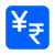 make an icon of the Yen and the Rupee diagonally across from each other and in this colour 0C63FF no border rounded edges have edges of the icon be touching the border no blank space between the edge of the background and the icon again-1